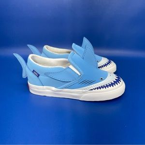 NEW Vans Shark Slip On Shoes Toddler 10 Blue White